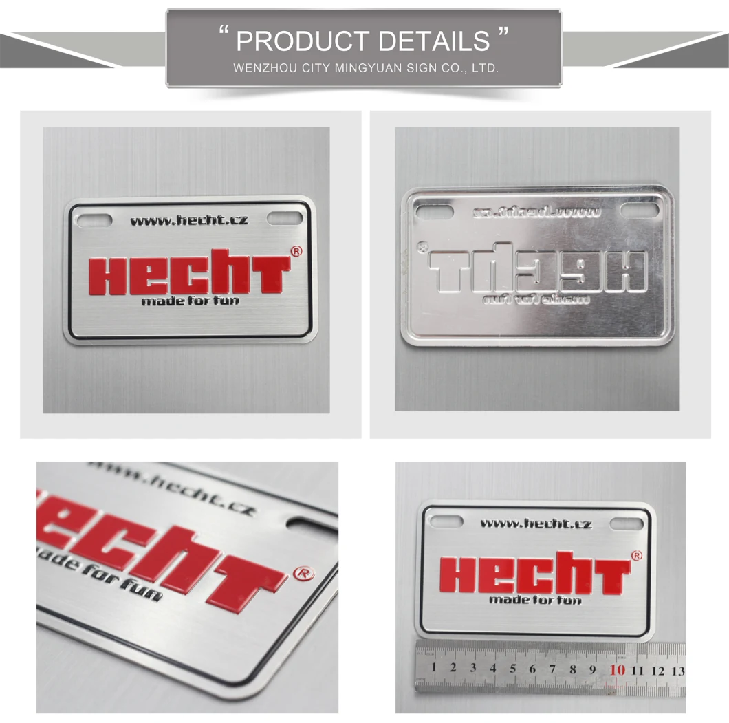 Custom Nameplate Aluminum Car Plates with Customized Logo Embossed Nameplate Sticker